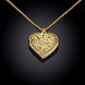 Wholesale Vintage Hollow Heart Pendant Necklaces for Women 24K Gold Wedding Engagement Jewelry TGGPN324 1 small