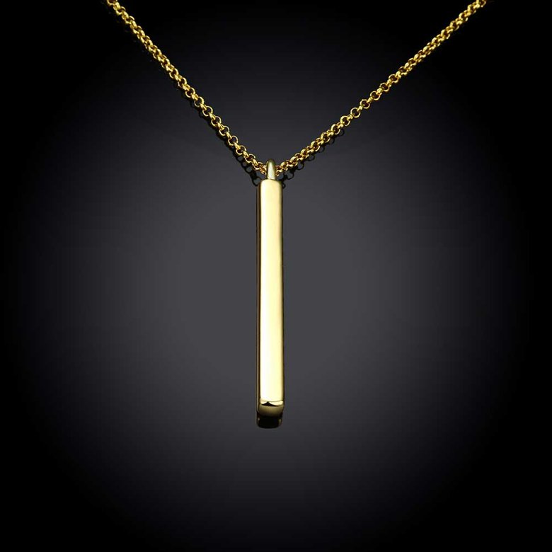 Wholesale Hot Sale 24K gold Chain Necklace for Women Men Jewelry Square Pillar Pendant Necklaces Trendy Jewelry New arrival TGGPN326 1