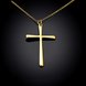 Wholesale Fashion Cross Pendants 24K Gold Color Jesus Cross Pendant Necklace For Men/Women Jewelry Dropshipping TGGPN332 2 small