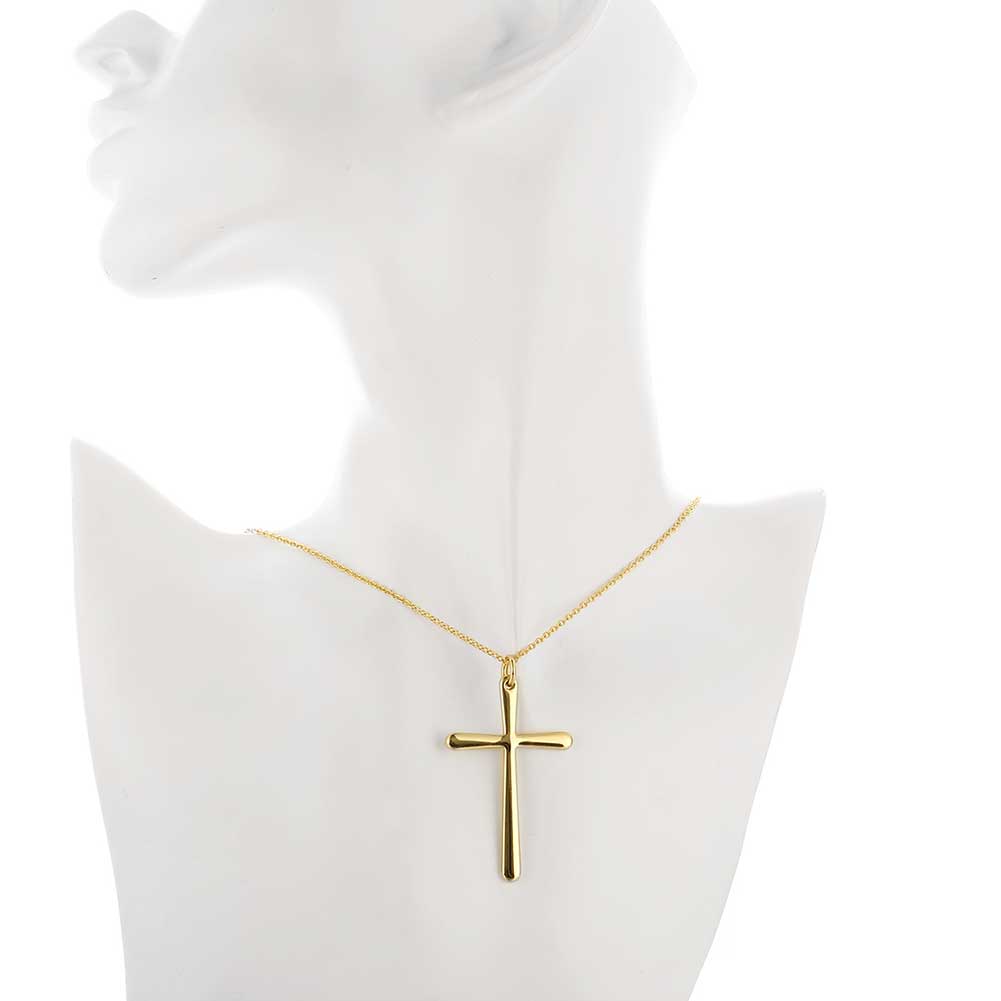 Wholesale Fashion Cross Pendants 24K Gold Color Jesus Cross Pendant Necklace For Men/Women Jewelry Dropshipping TGGPN332 4