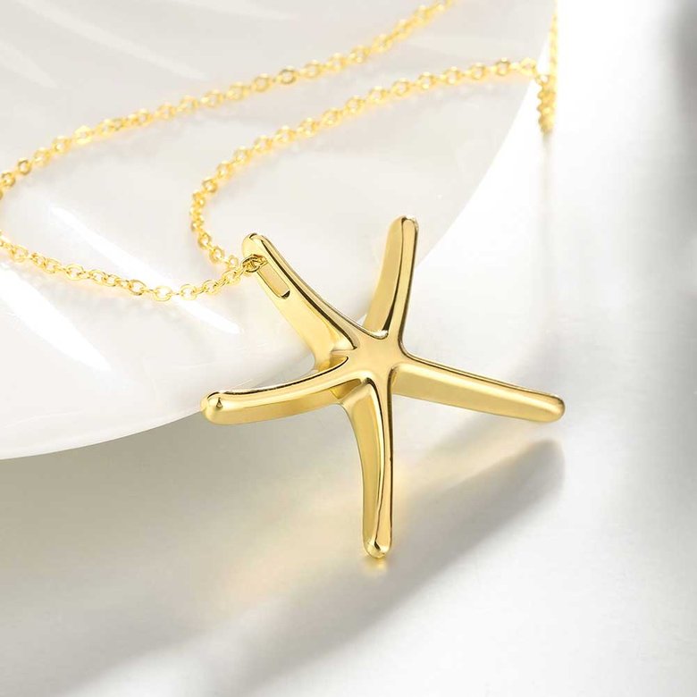 Wholesale Fashion Jewelry Necklace Starfishes Pendants Chains Gold Jewelry Sea Star Pendant Cute Gift for Girls Top Quality Free Shipping TGGPN334 3