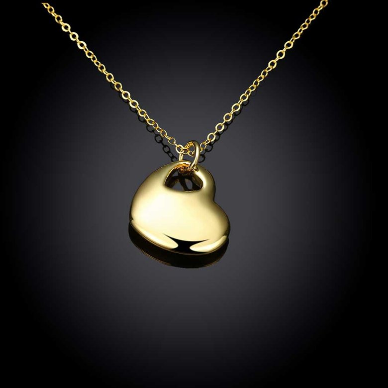 Wholesale JapanKorea Hot Sell 24K Gold Necklace for women Girls Love Memory Heart Necklace Valentine's Day Gift Couple Jewelery TGGPN026 1