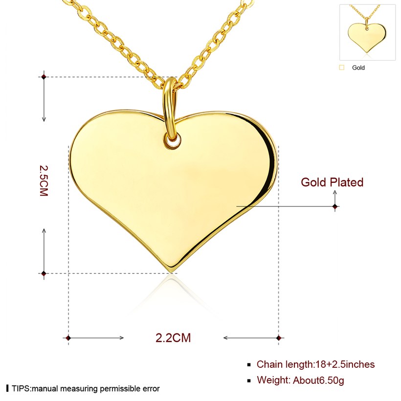 Wholesale High quality Heart Choker Necklaces For Women 24K gold Dainty Pendant Necklace valentine's fine Gifts TGGPN339 0