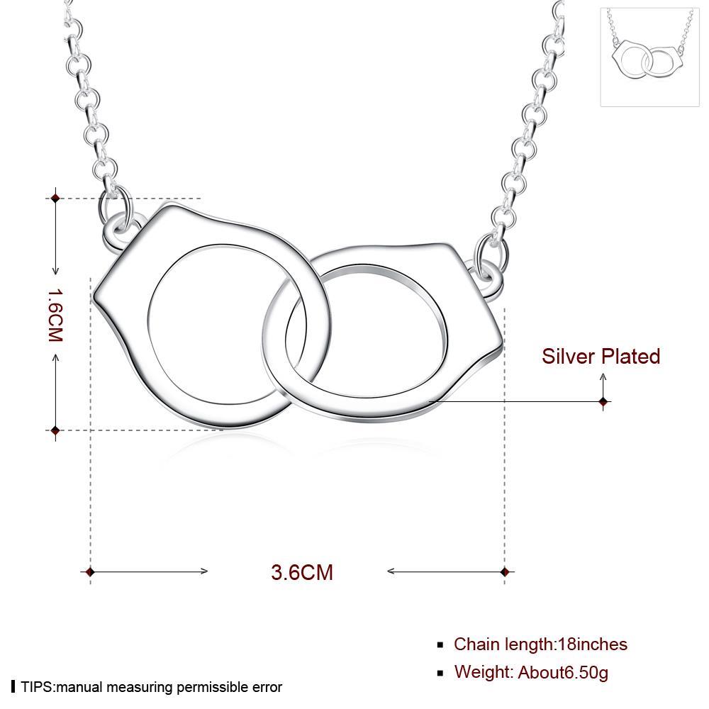 Wholesale Hot sale silver Chain Necklaces Double Circles Two Interlocking love Infinity Family fine Christmas gift valentine's day Jewelry TGGPN199 1