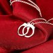 Wholesale Hot sale silver Chain Necklaces Double Circles Two Interlocking love Infinity Family fine Christmas gift valentine's day Jewelry TGGPN199 2 small