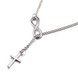 Wholesale Trendy Imitation Rhodium Cross Silver Alloy Necklace Simple Lucky Number 8-Character Cross Short Necklace Jewelry  TGGPN229 0 small