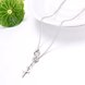 Wholesale Trendy Imitation Rhodium Cross Silver Alloy Necklace Simple Lucky Number 8-Character Cross Short Necklace Jewelry  TGGPN229 3 small