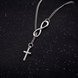 Wholesale Trendy Imitation Rhodium Cross Silver Alloy Necklace Simple Lucky Number 8-Character Cross Short Necklace Jewelry  TGGPN229 4 small