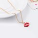 Wholesale Trendy Titanium Zinc Alloy Red Lips Pendant Necklace Sexy Jewelry Gold Color chains For Women Hip Hop Party Gifts TGGPN246 2 small