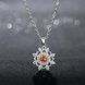 Wholesale Classic Silver plated Geometric CZ Necklace round hollow high quality women jewelry TGSPN016 0 small