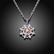 Wholesale Classic Silver plated Geometric CZ Necklace round hollow high quality women jewelry TGSPN016 4 small