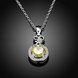 Wholesale Classic trendy Silver Round CZ Necklace delicate champagne crystal necklace jewelry TGSPN018 1 small