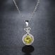 Wholesale Classic trendy Silver Round CZ Necklace delicate champagne crystal necklace jewelry TGSPN018 2 small