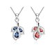 Wholesale Romantic Silver Plated blue CZ leaf Necklace delicate hot sale women jewelry TGSPN003 4 small