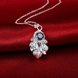 Wholesale Romantic Silver Plated blue CZ retro Necklace delicate hot sale women jewelry TGSPN009 3 small