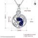 Wholesale Romantic Silver Plated blue CZ hollow round Necklace delicate hot sale women jewelry TGSPN010 0 small