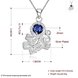 Wholesale Romantic Silver Plated blue CZ retro Necklace delicate hot sale women jewelry TGSPN011 0 small