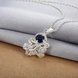Wholesale Romantic Silver Plated blue CZ retro Necklace delicate hot sale women jewelry TGSPN011 2 small