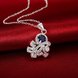 Wholesale Romantic Silver Plated blue CZ retro Necklace delicate hot sale women jewelry TGSPN011 3 small