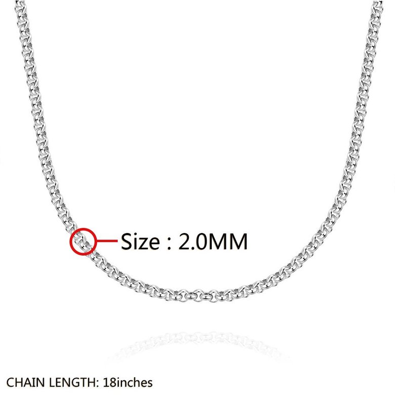 Wholesale Trendy Rhodium Round Chain Nceklace TGCN001 0