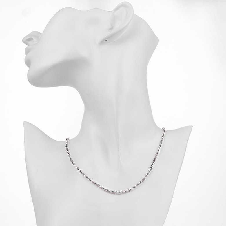 Wholesale Trendy Rhodium Round Chain Nceklace TGCN001 4