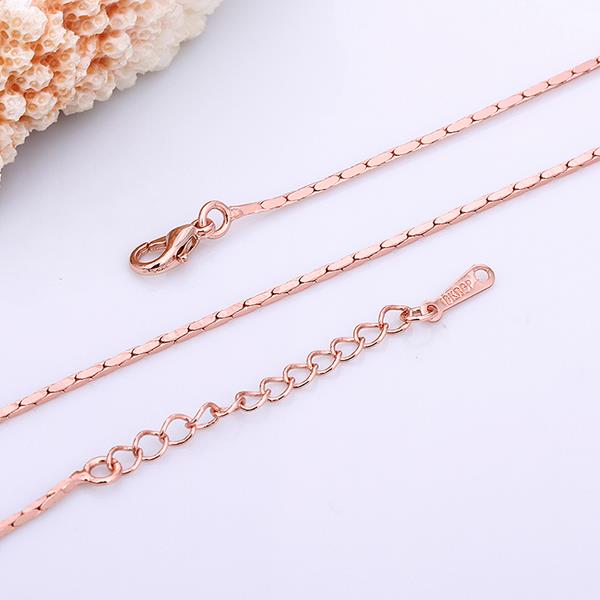 Wholesale Trendy Rose Gold Geometric Chain Nceklace TGCN012 0