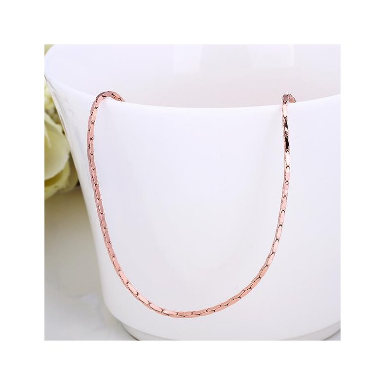 Wholesale Trendy Rose Gold Geometric Chain Nceklace TGCN012 2