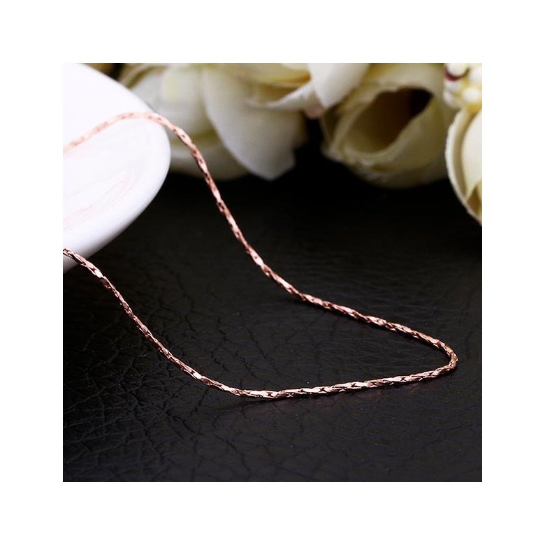 Wholesale Romantic Rose Gold Geometric Chain Nceklace TGCN013 0