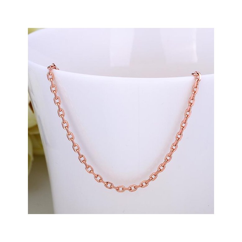 Wholesale Trendy Rose Gold Geometric Chain Nceklace TGCN014 1