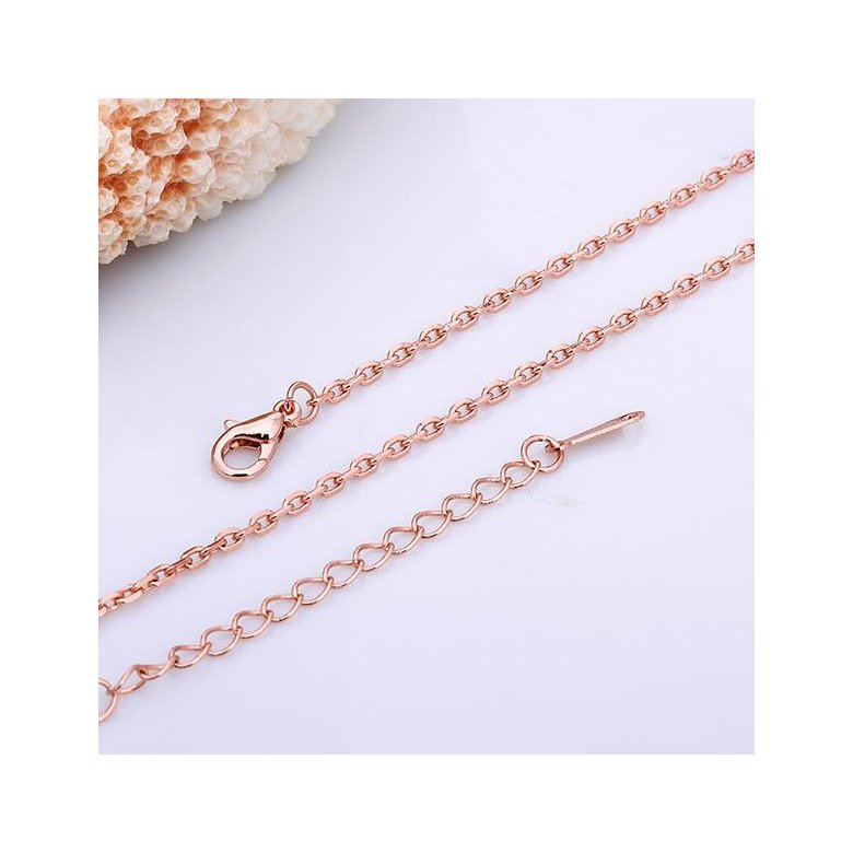 Wholesale Trendy Rose Gold Geometric Chain Nceklace TGCN014 2
