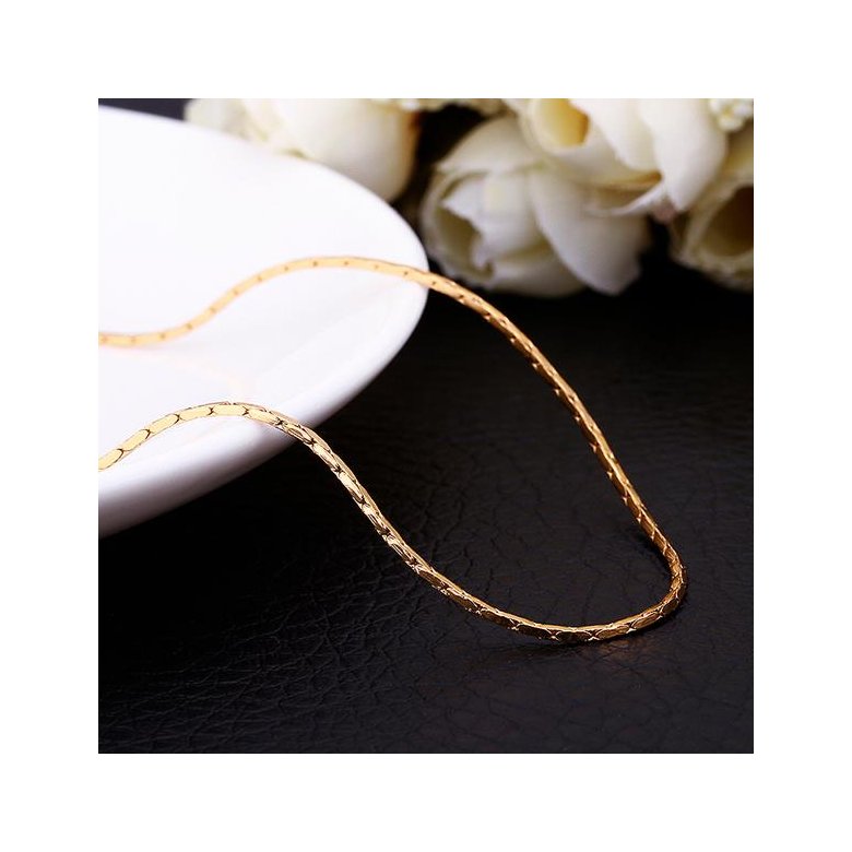 Wholesale Trendy 24K Gold Geometric Chain Nceklace TGCN017 1