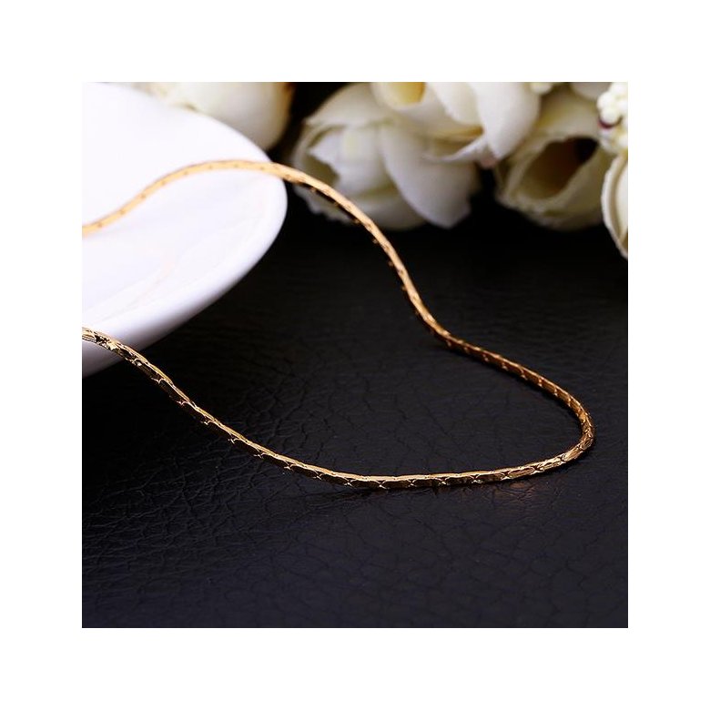 Wholesale Trendy 24K Gold Geometric Chain Nceklace TGCN017 2