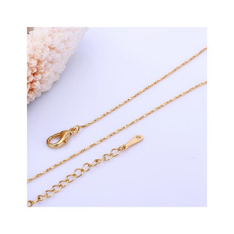 Wholesale Romantic 24K Gold Geometric Chain Nceklace TGCN019 1