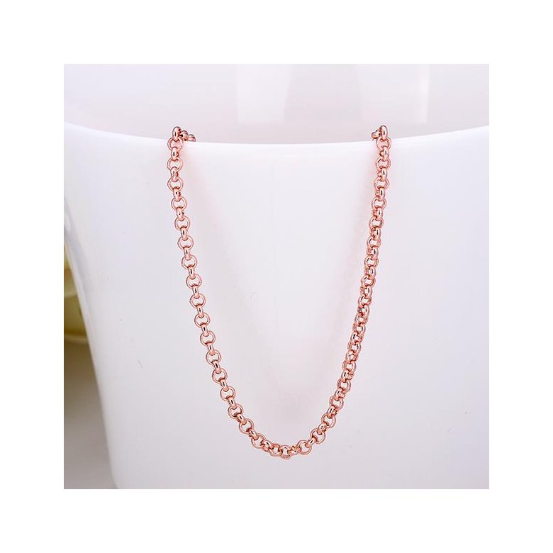 Wholesale Trendy Rose Gold Geometric Chain Nceklace TGCN020 2
