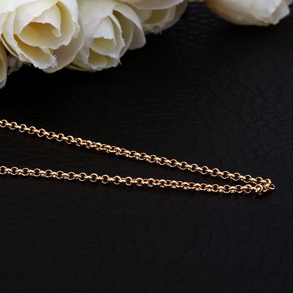 Wholesale Trendy Rose Gold Geometric Chain Nceklace TGCN020 3