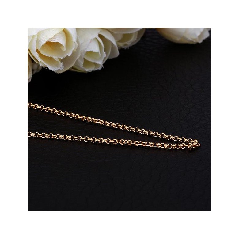 Wholesale Trendy Rose Gold Geometric Chain Nceklace TGCN020 3