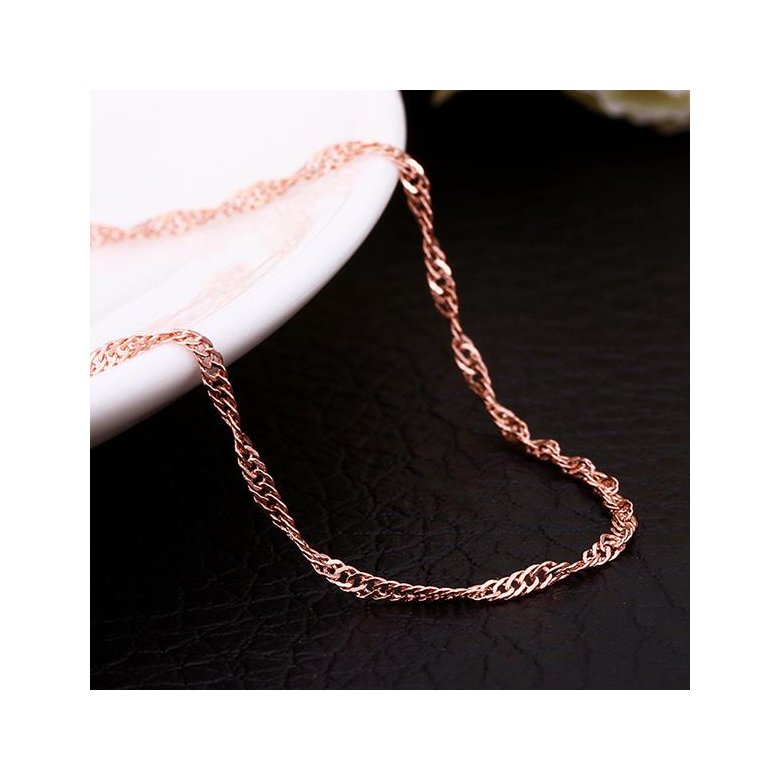 Wholesale Trendy Rose Gold Geometric Chain Nceklace TGCN023 0