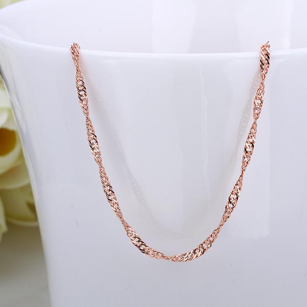 Wholesale Trendy Rose Gold Geometric Chain Nceklace TGCN023 1