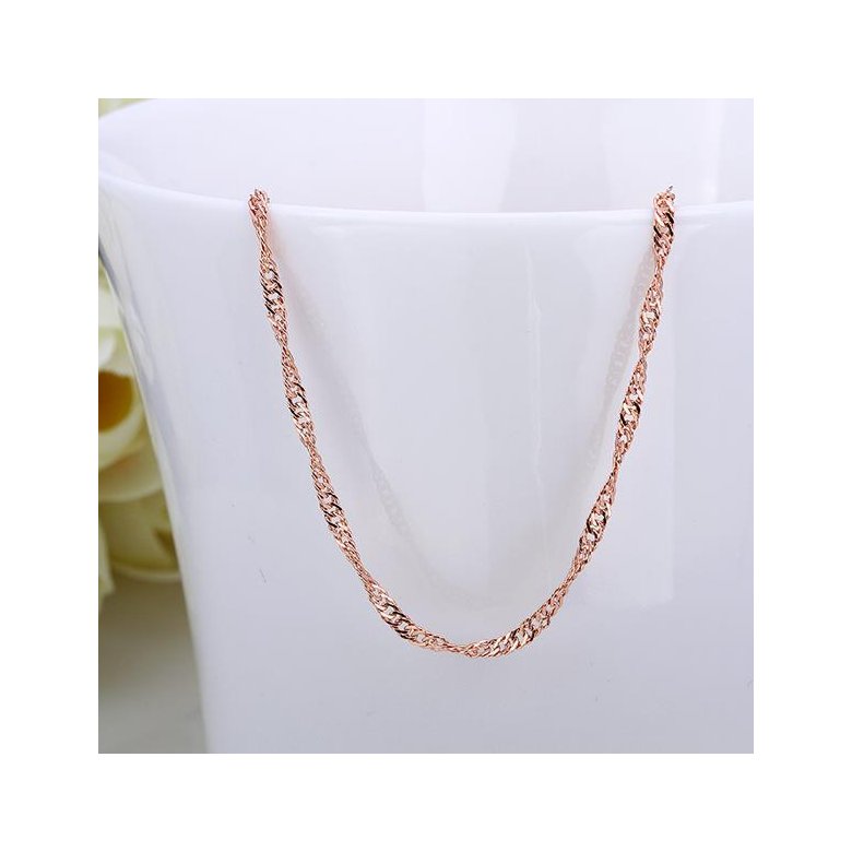Wholesale Trendy Rose Gold Geometric Chain Nceklace TGCN023 1