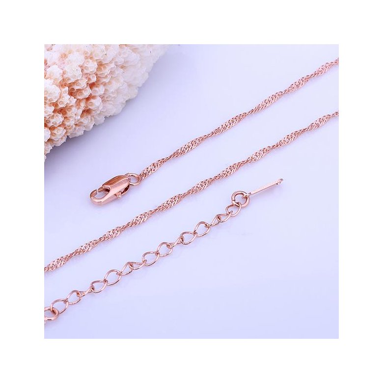 Wholesale Trendy Rose Gold Geometric Chain Nceklace TGCN023 2