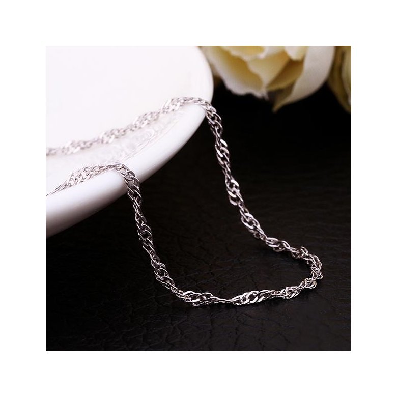 Wholesale Trendy Platinum Geometric Chain Nceklace TGCN029 0