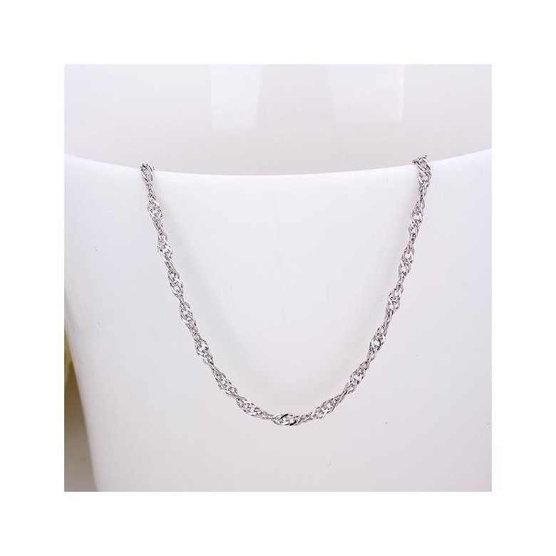 Wholesale Trendy Platinum Geometric Chain Nceklace TGCN029 1