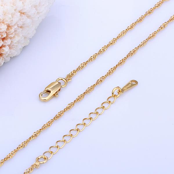 Wholesale Trendy 24K Gold Geometric Chain Nceklace TGCN031 1