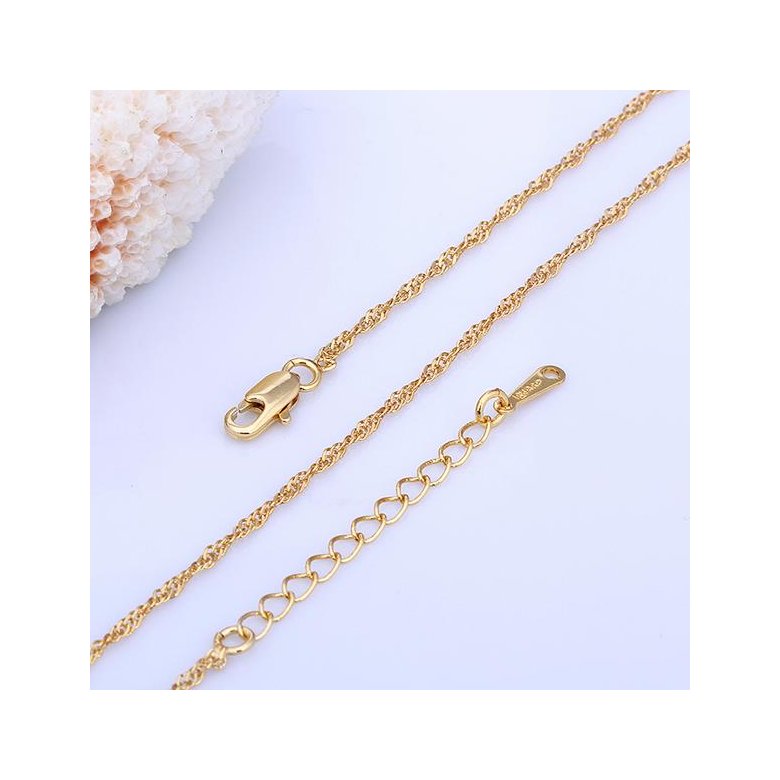 Wholesale Trendy 24K Gold Geometric Chain Nceklace TGCN031 1