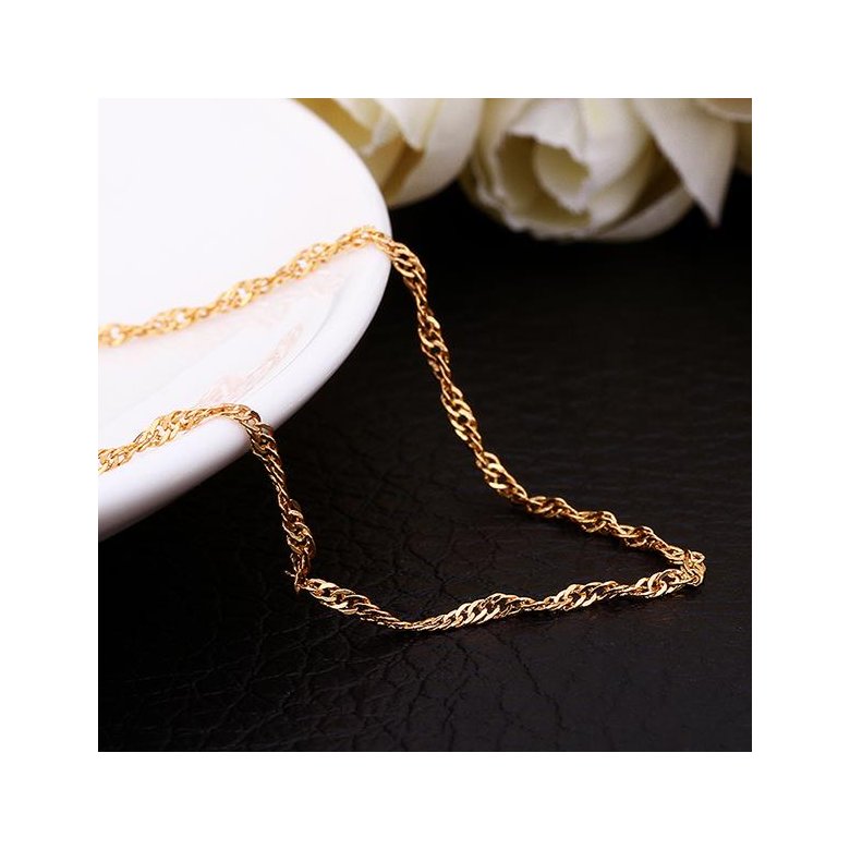 Wholesale Trendy 24K Gold Geometric Chain Nceklace TGCN031 2