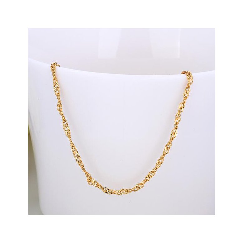 Wholesale Trendy 24K Gold Geometric Chain Nceklace TGCN031 3