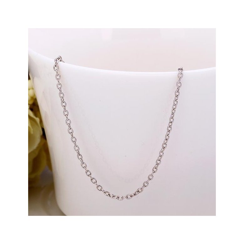 Wholesale Trendy Platinum Geometric Chain Nceklace TGCN034 1