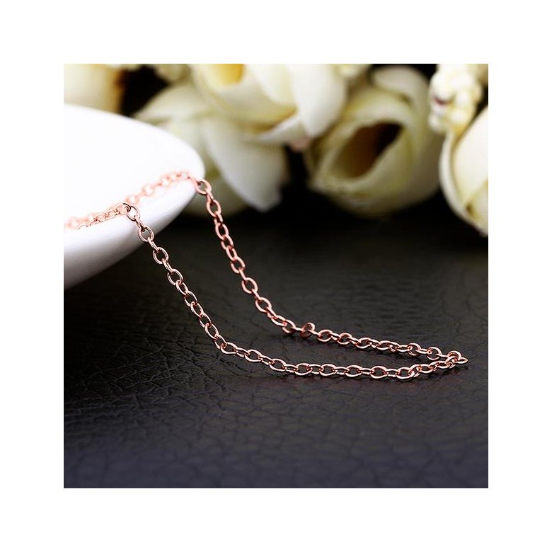 Wholesale Trendy Rose Gold Geometric Chain Nceklace TGCN035 0