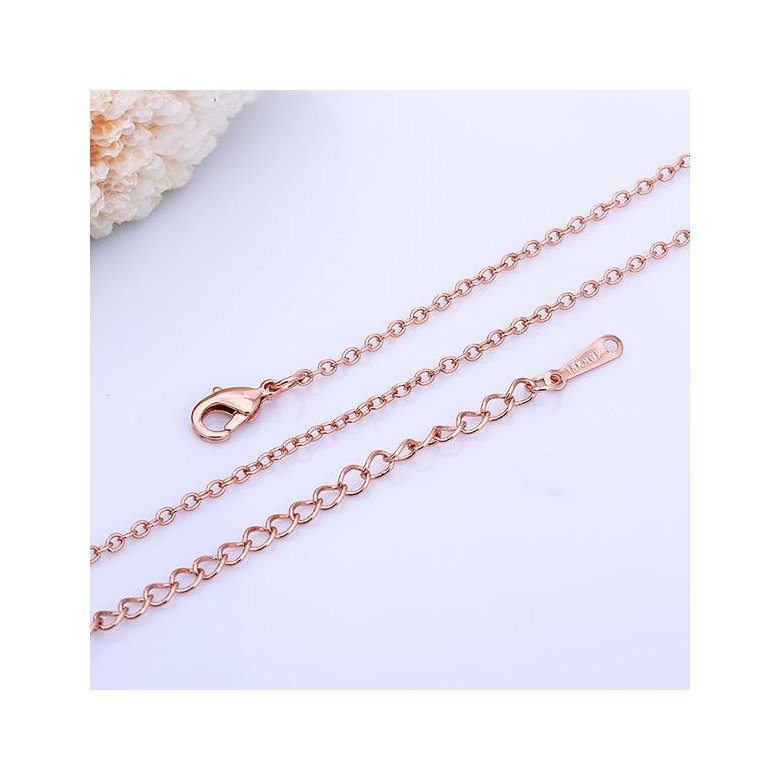 Wholesale Trendy Rose Gold Geometric Chain Nceklace TGCN035 2