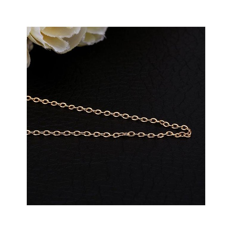 Wholesale Trendy Rose Gold Geometric Chain Nceklace TGCN035 3